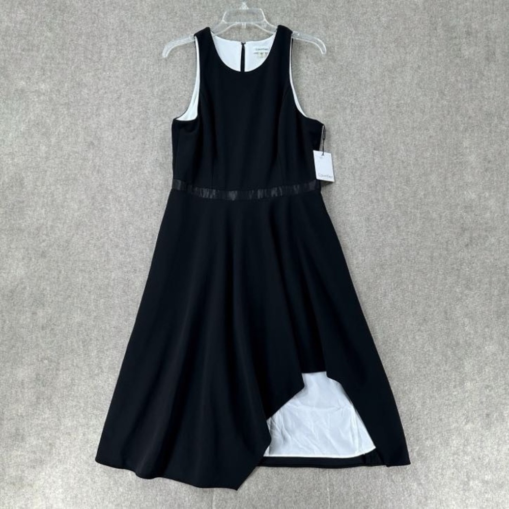 Calvin‎ Klein Dress 10 Sleeveless Formal Cocktail Evening Asymmetrical FLAW